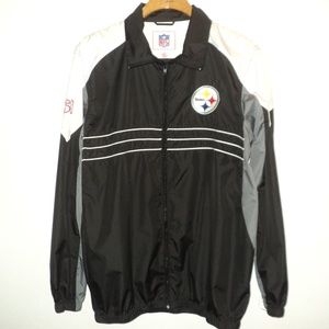 Pittsburgh Steelers NFL Size Men's Large Jacket, Lightweight, Black, White, Gray